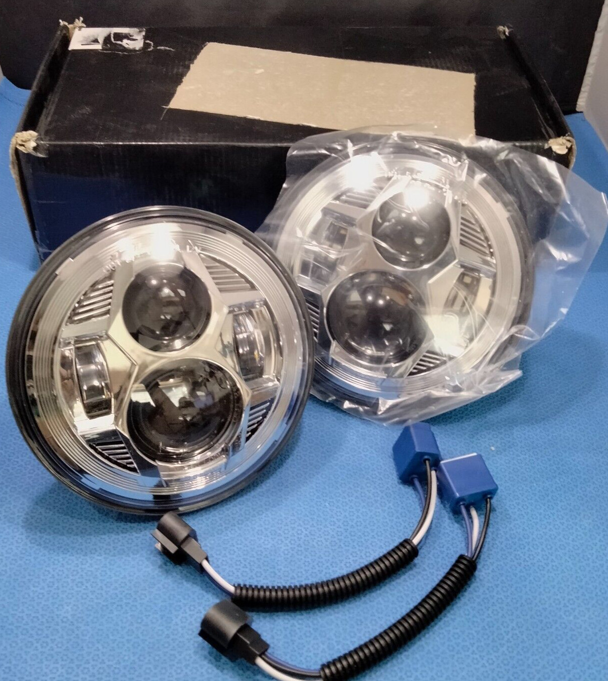 LY-DOT7-001 DOT SAE Approved Round LED Chrome Lights FOR Jeep Wrangler aj