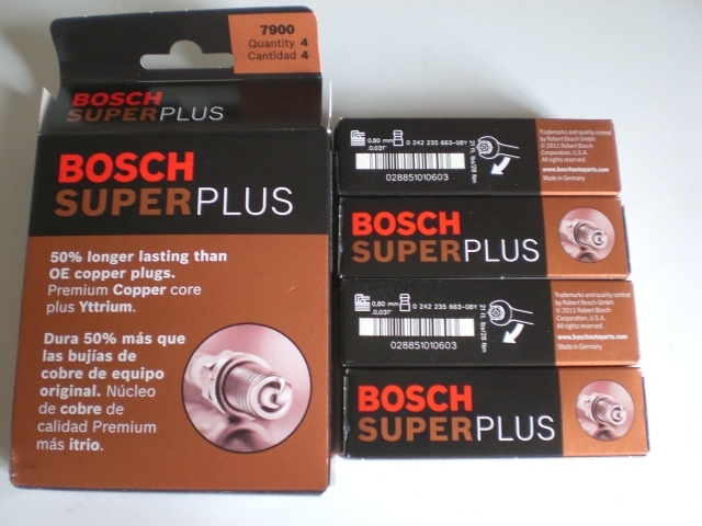 Set of 4 Bosch Super Plus 7900 Copper Yttrium WR7DC+ Car Truck Auto Spark Plugs