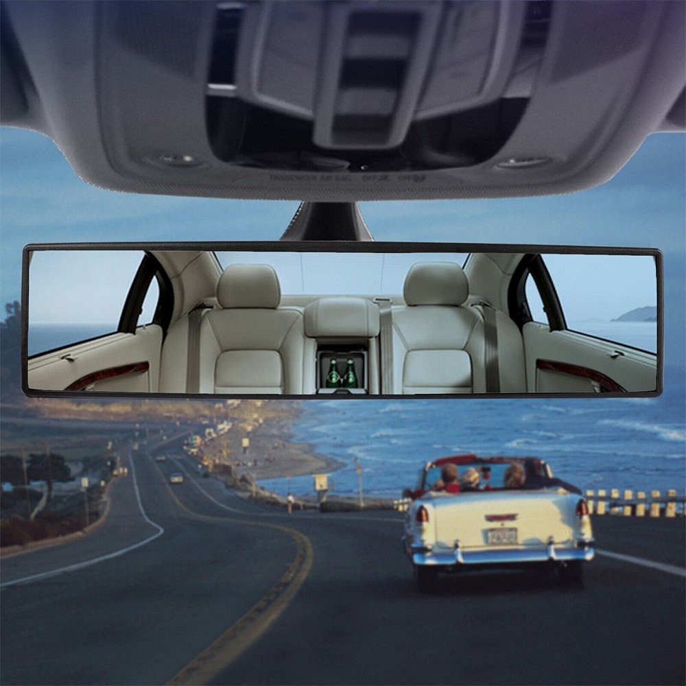AUXITO 270MM Wide Flat Interior Clip On Rear View Blue Tint Mirror Universal