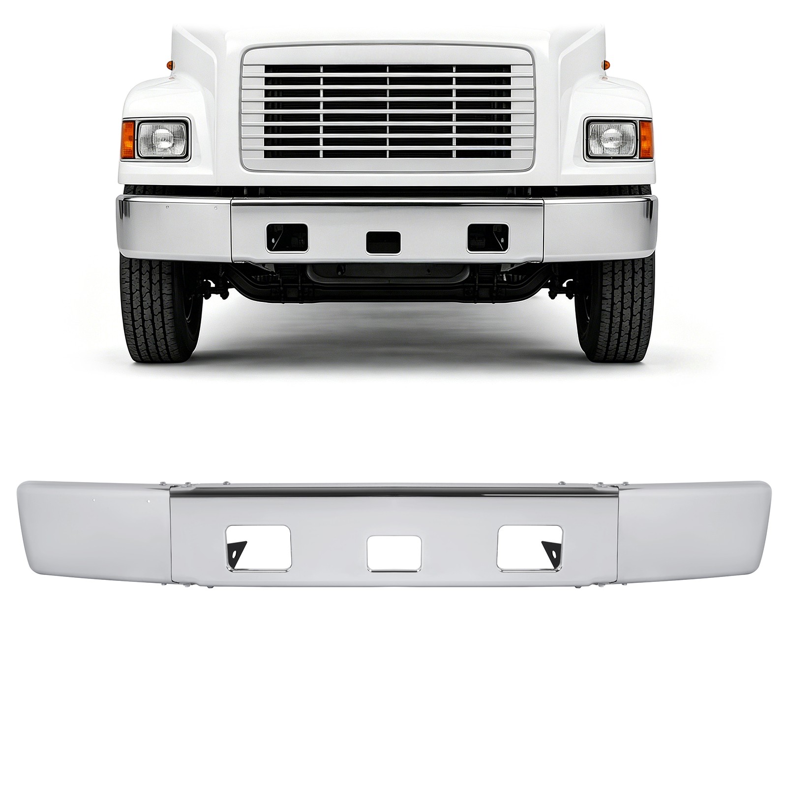 Chrome Front Bumper Assembly Cover Steel For Freightliner FL60 FL70 FL80 FL106