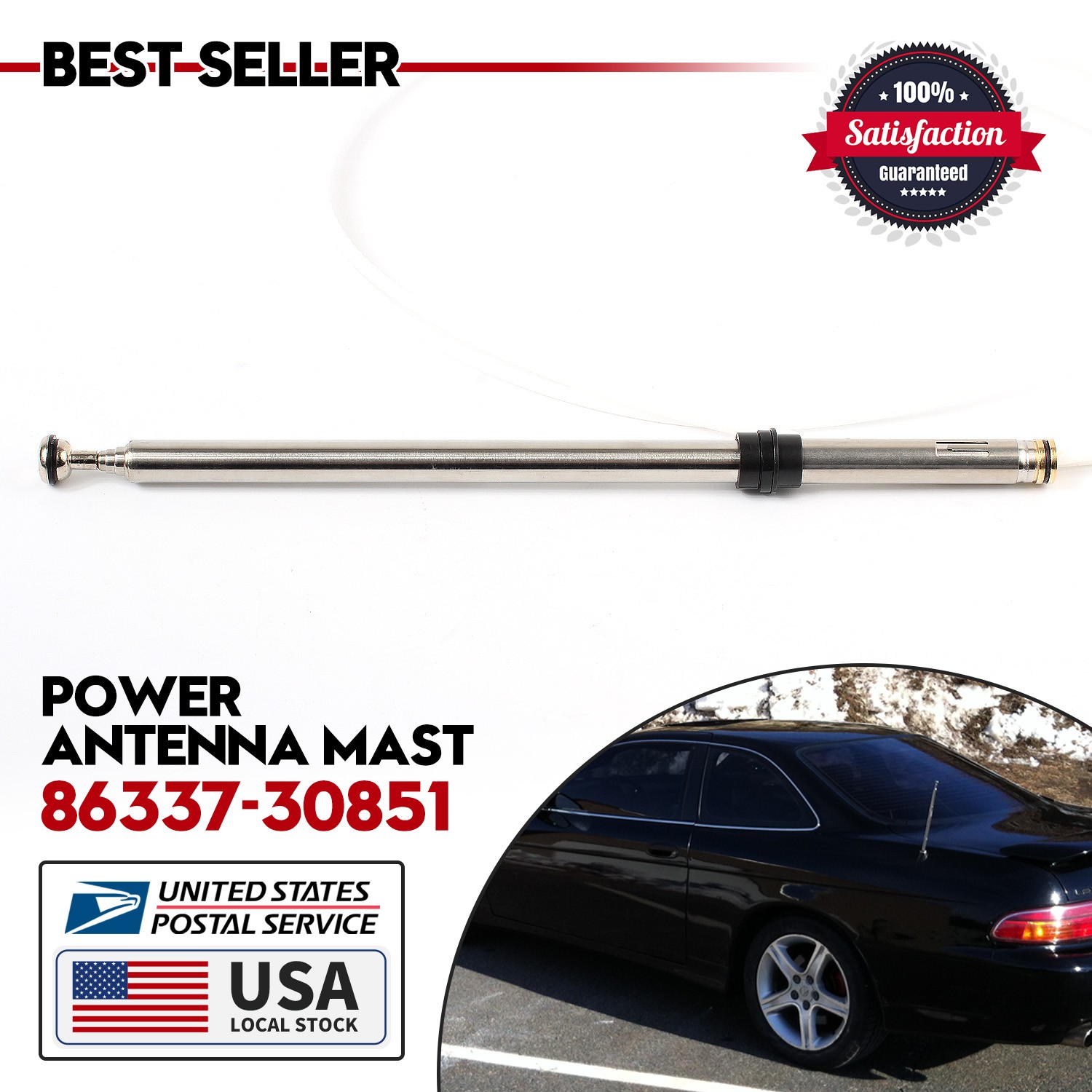 Power AM/FM Antenna Aerial OEM Replacement Mast Cord For Lexus #86337-30851