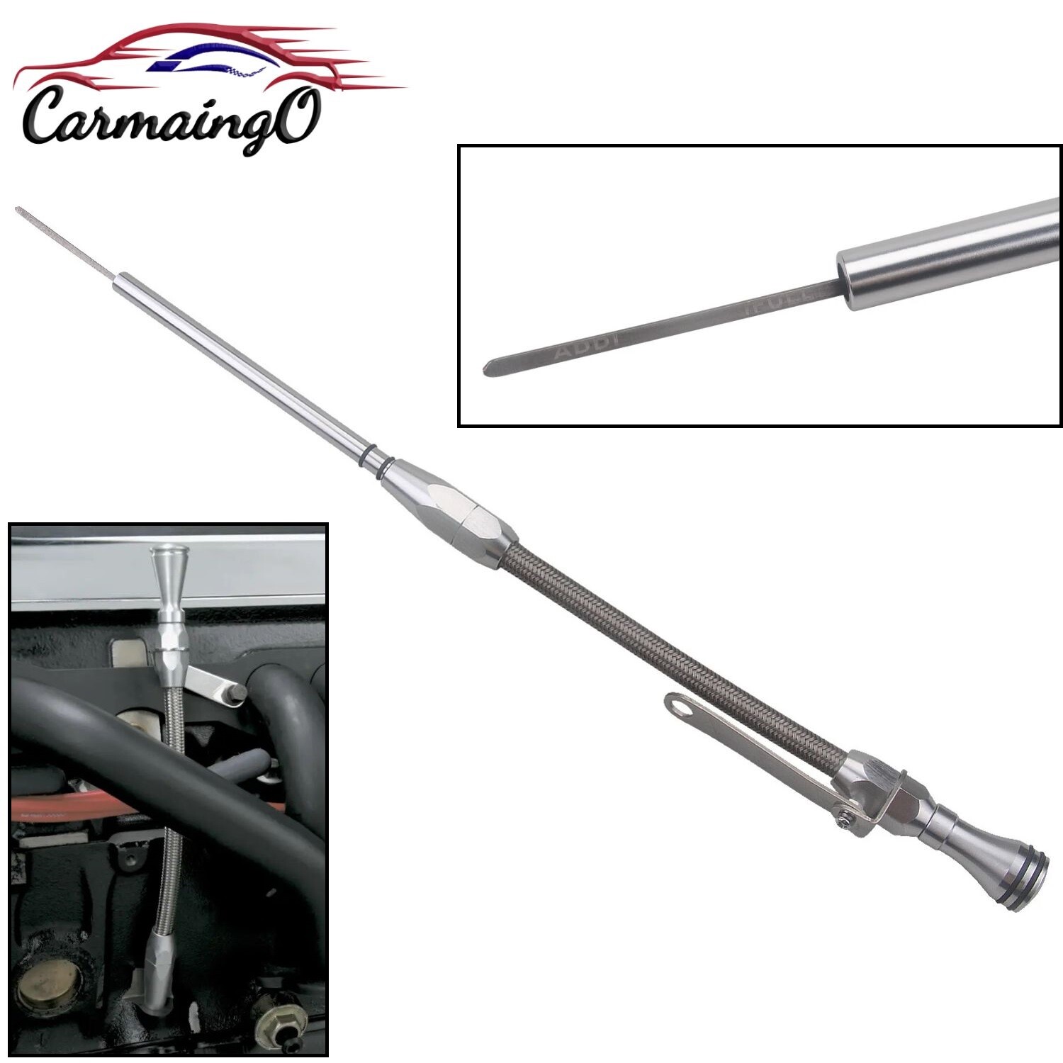 Stainless Flexible Engine Oil Dipstick for Chevy SBC 267 305 350 400 4.4/5.7/6.6