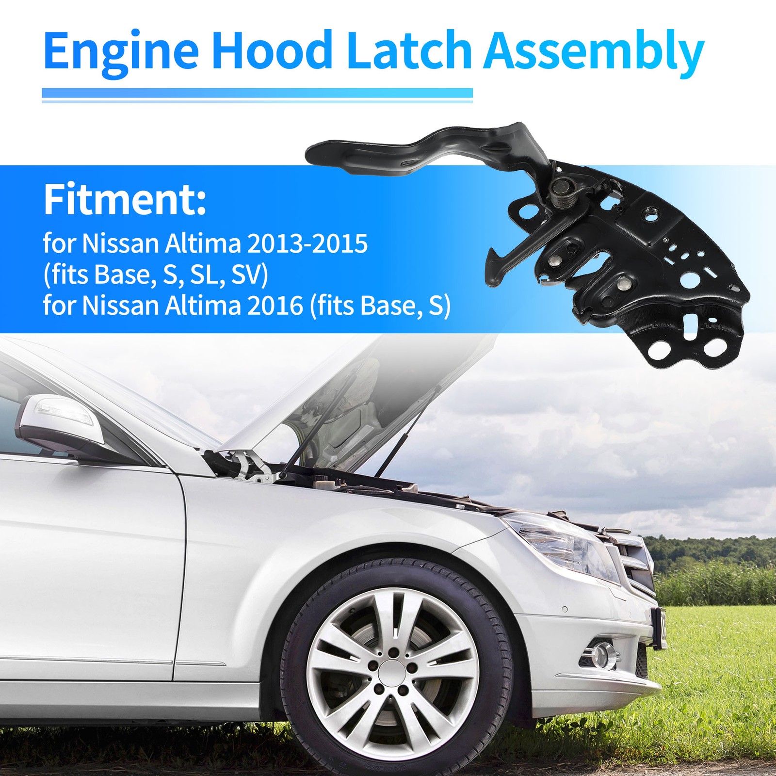 1pcs Black Hood Latch Lock NI1234128 656019HP1D for Nissan Altima 2013-2015