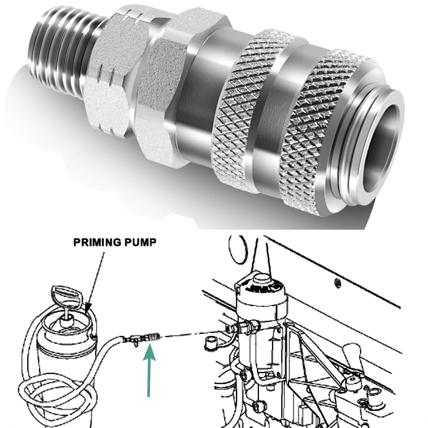 for Detroit Diesel S60 Fuel System Coupler Fitting Tool for OTC5869-1 J-47912-QC