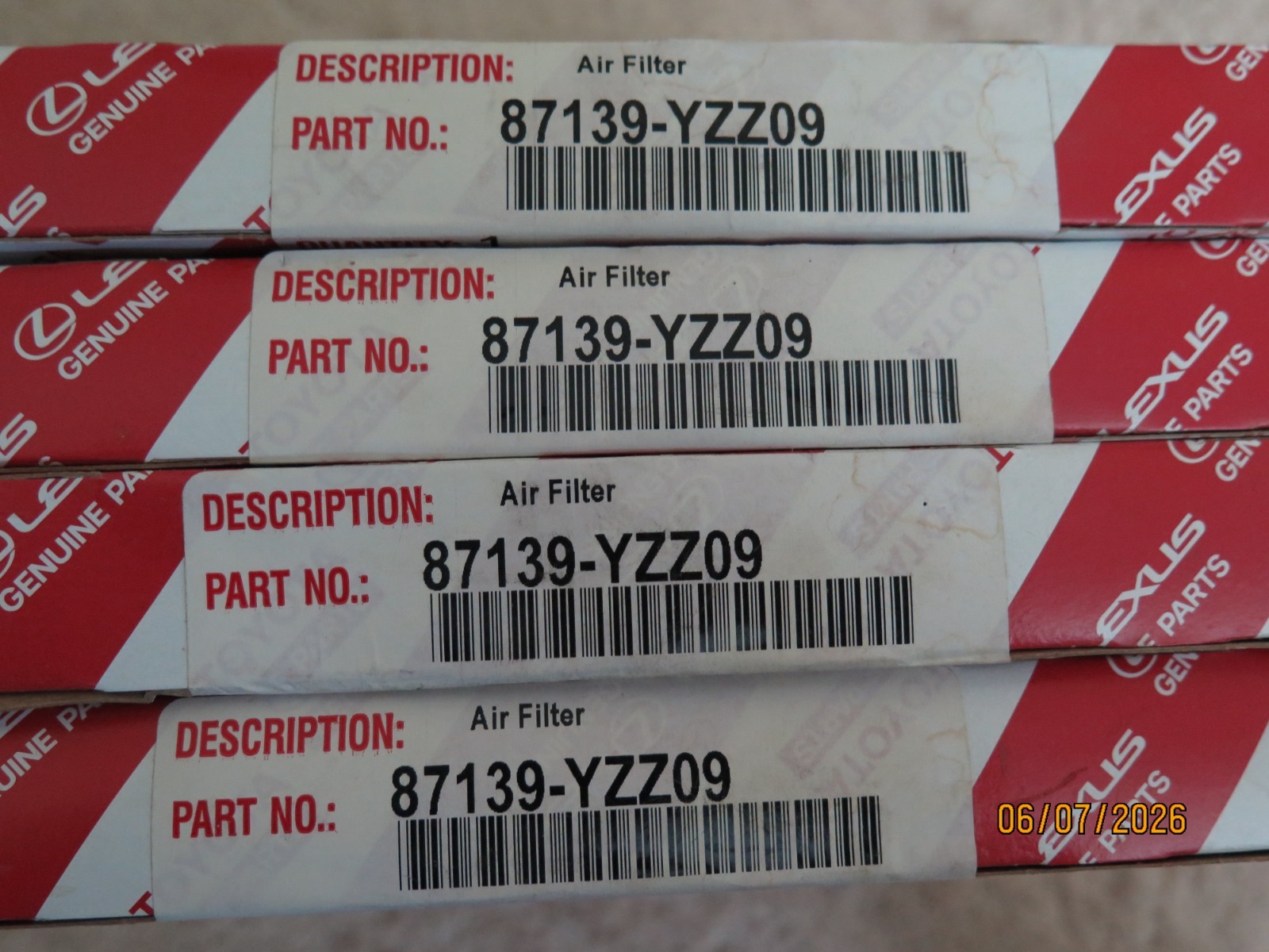 87139-YZZ03 OEM Cabin Air Filter 4 units