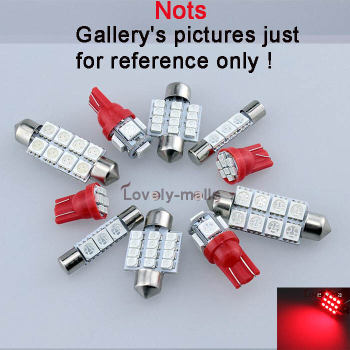 6PCS Bulb Xenon RED LED Interior Lights Package kit Fit 2004-2008 Acura TSX J1
