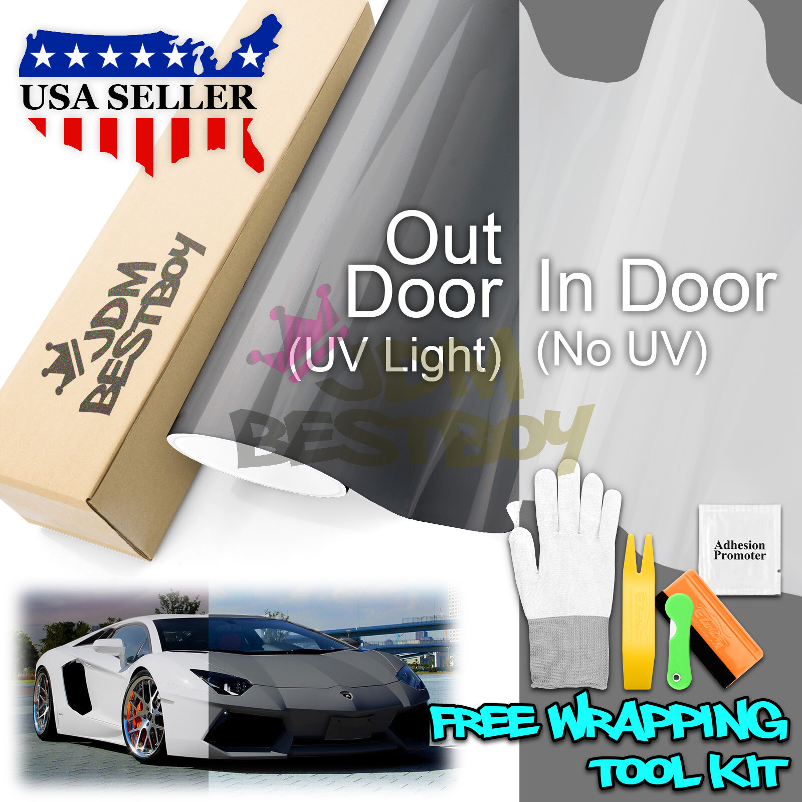 Paint Protection PPF UV Clear To Smoke Black Headlight Taillight Fog Tint Film