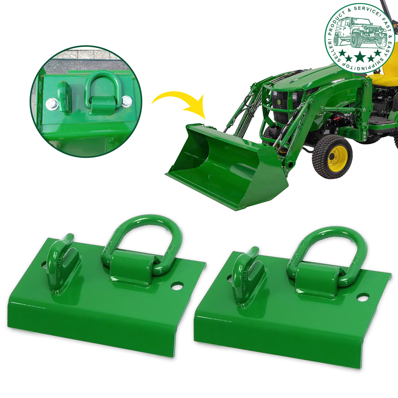 Bolt on Grab Hooks D Rings For John Deere Compact Tractor 1025R 2032R 3320 2520