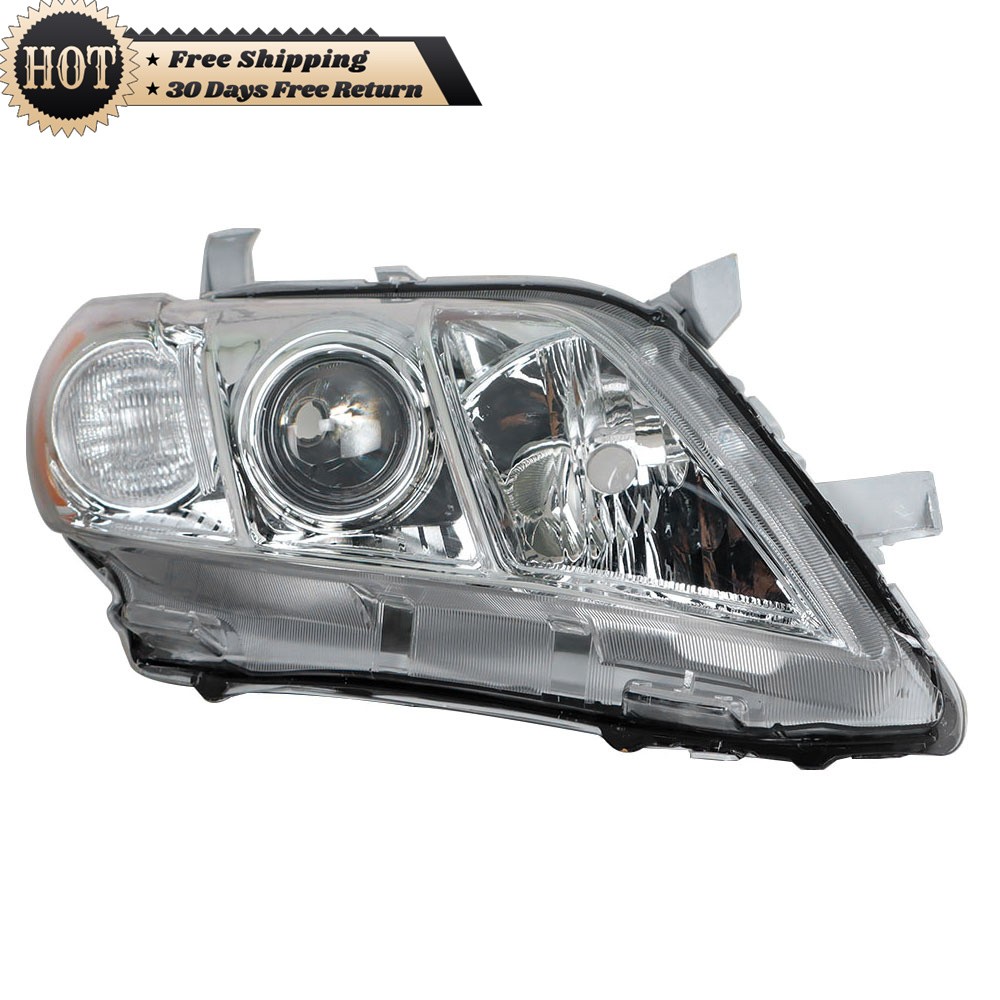 Silscvtt Left+Right Side Headlights For Toyota Camry 2007 08 2009 Chrome Housing