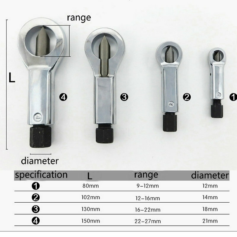Nut Splitter Breaker 9-27mm Nut Remover Extractor Adjustable Cracker Hand Tools