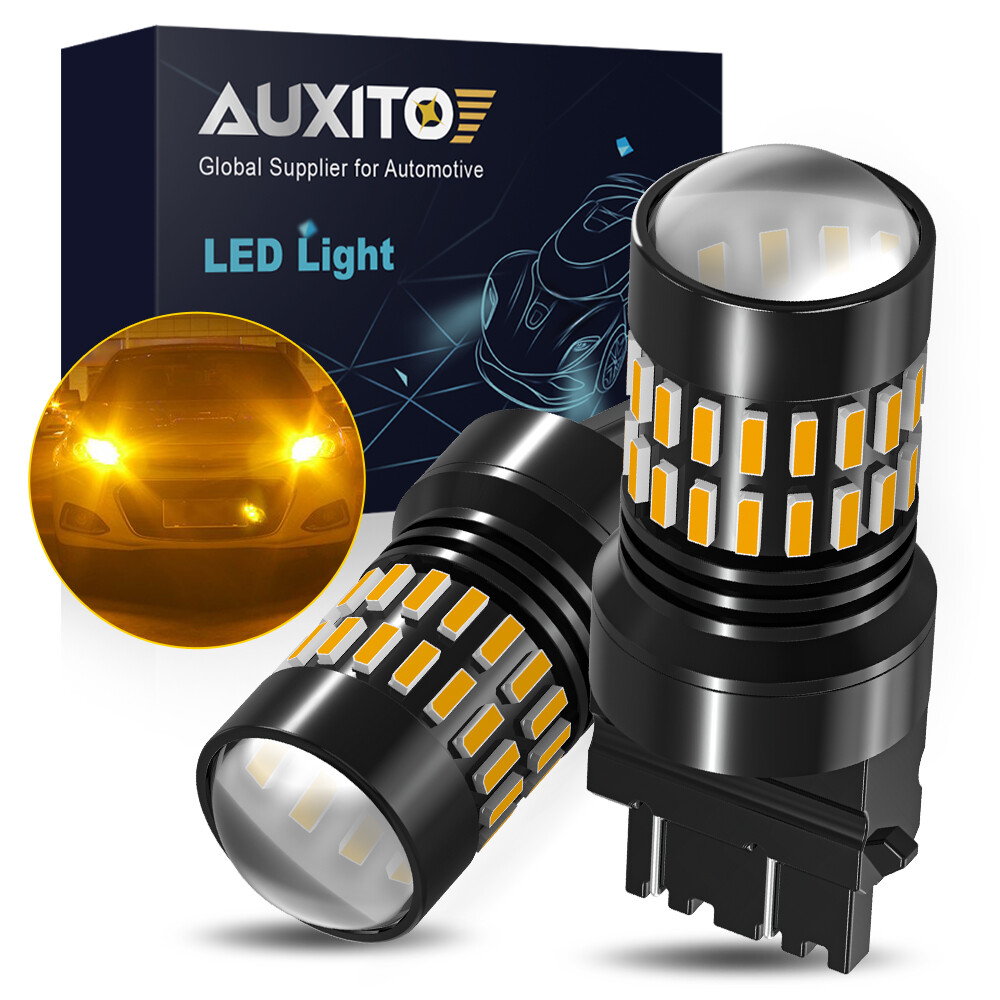 AUXITO NO HYPER FLASH 3157 3156 LED FRONT TURN SIGNAL PARKING LIGHTS BULBS AMBER