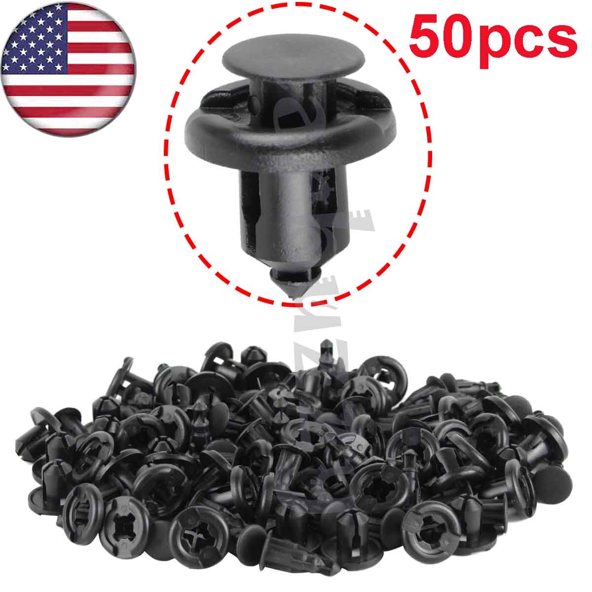 50pcs 10mm Hole Trunk Screw Rivets Car Bumper Fender For Auto Fastener Clips