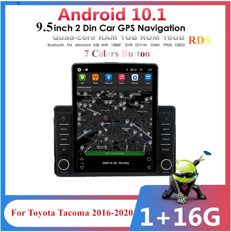 9.5” For Toyota Tacoma 2016-20 Stereo Radio Player GPS Navi WiFi FM DAB 1+16GB