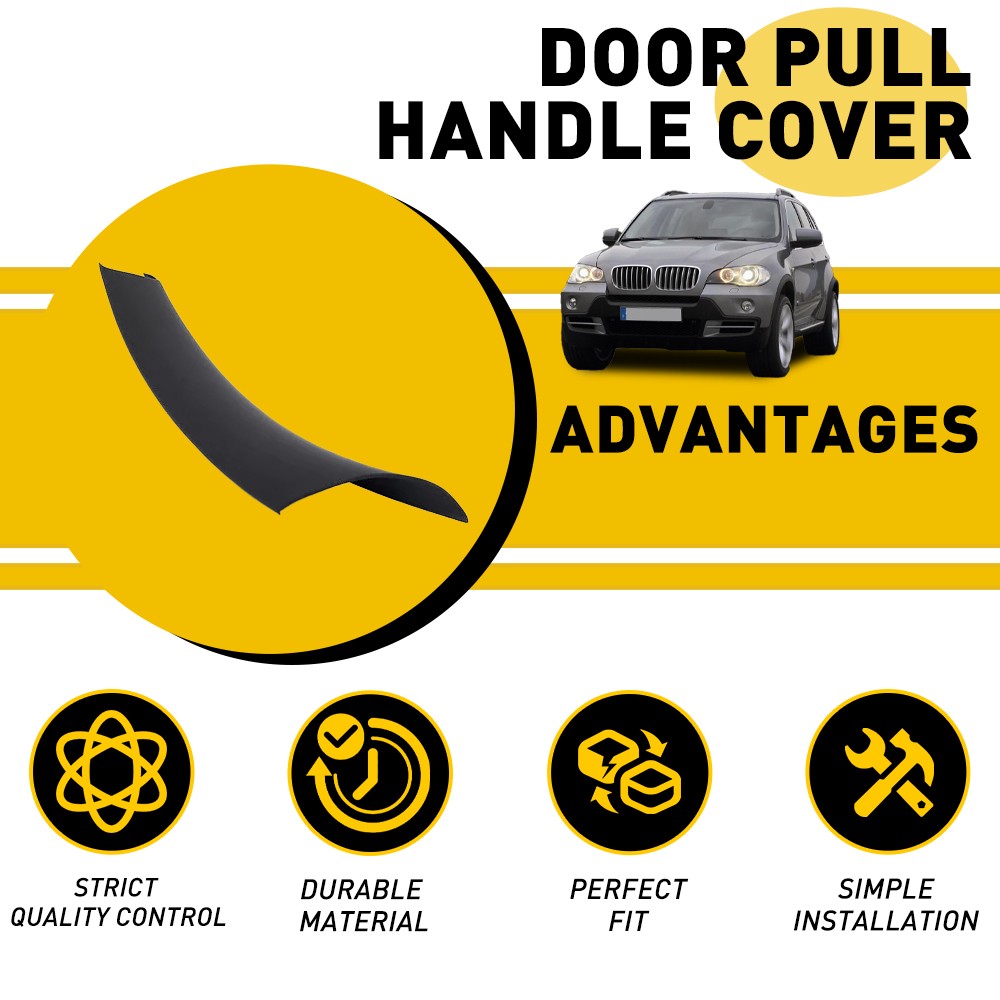 For BMW X5 E70 X6 E71 E72 3PCS Inner Door Pull Handle Cover Set Black 3PCS/Set D