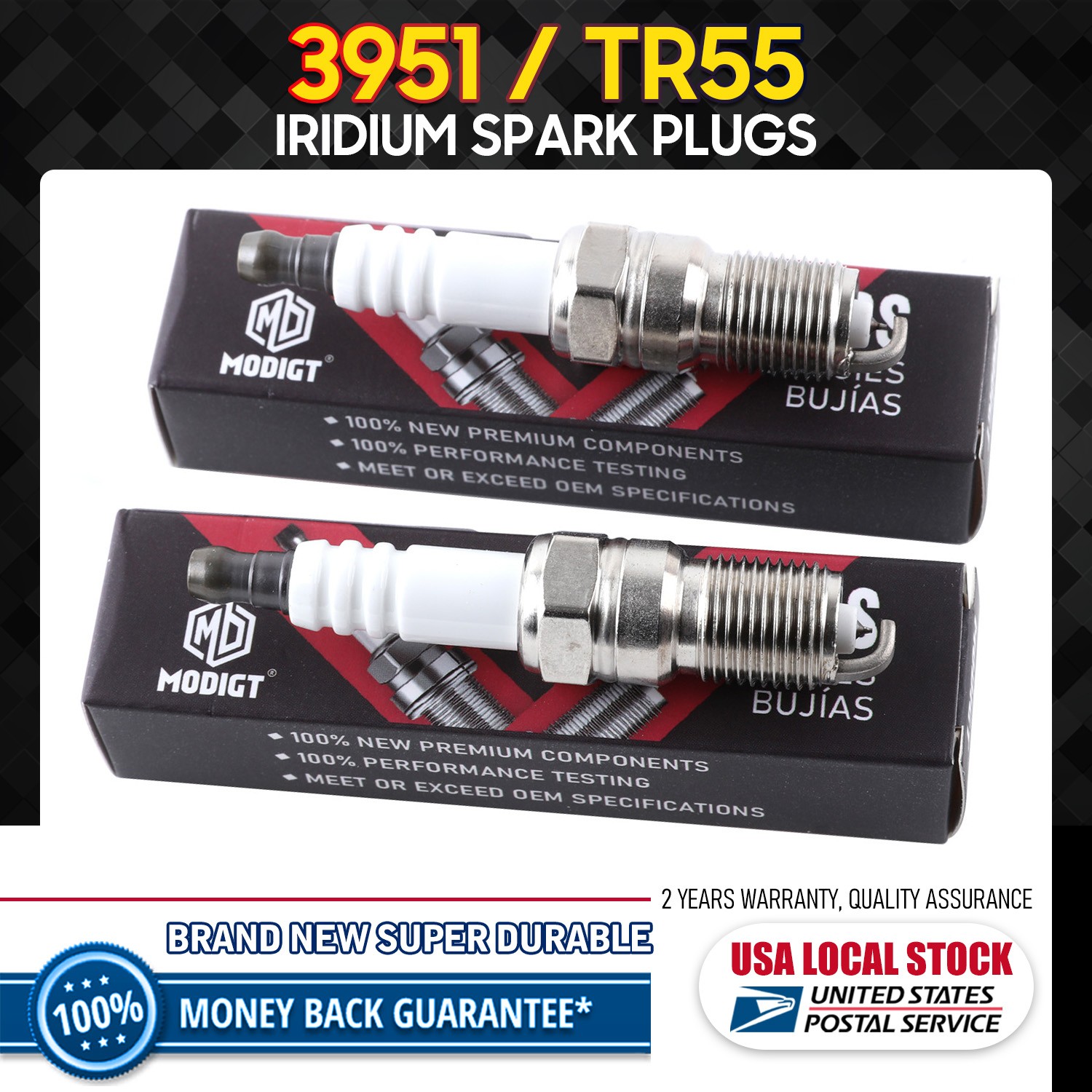 2Pcs OEM NEW Iridium IX Spark Plugs 3951/TR-55 For NGK Mazda Mercury GMC Lincoln