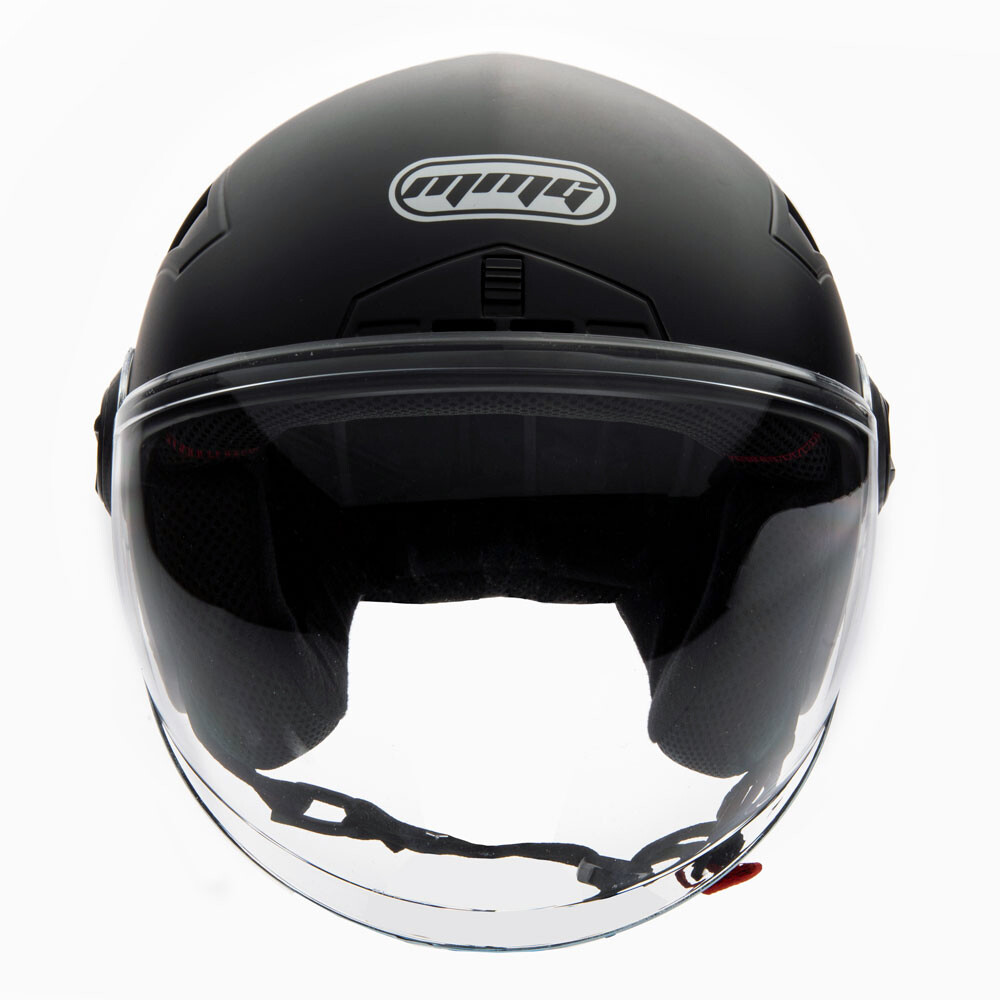 MMG Motorcycle Scooter Pilot Open Face Flip-Up Helmet DOT – Matte Black Large