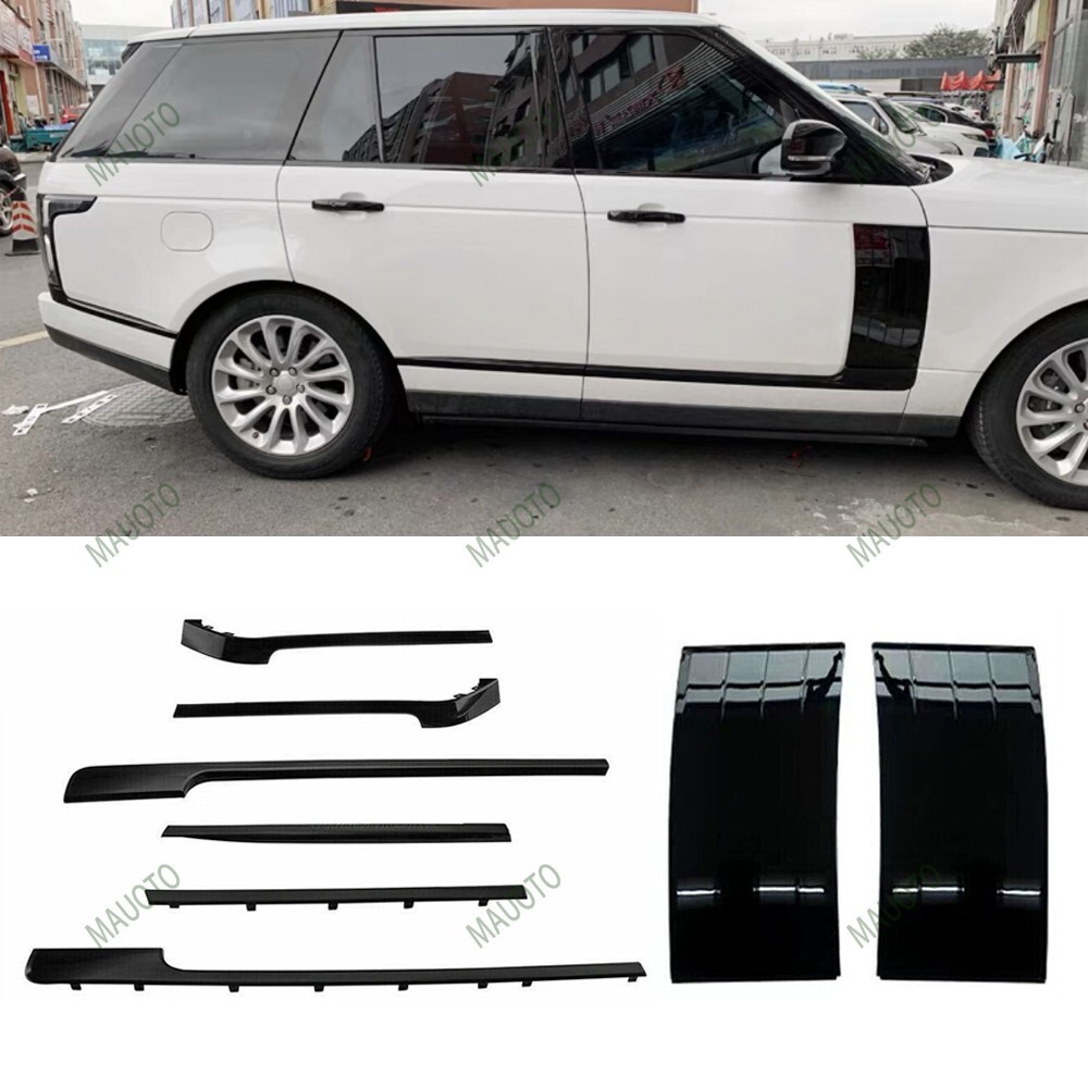 For 2013-2022 Range Rover L405 Black Door Side Body Fender Vent Trim Strip Kit