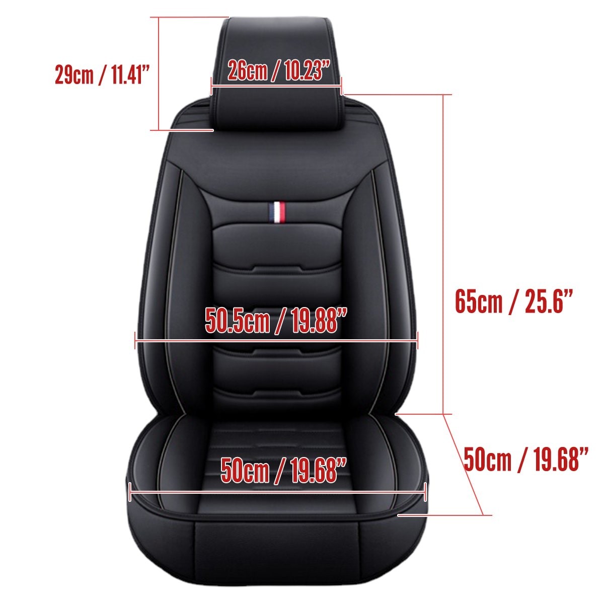 2-Seats Car Seat Covers PU Leather Front Cushion Full Set Universal AB