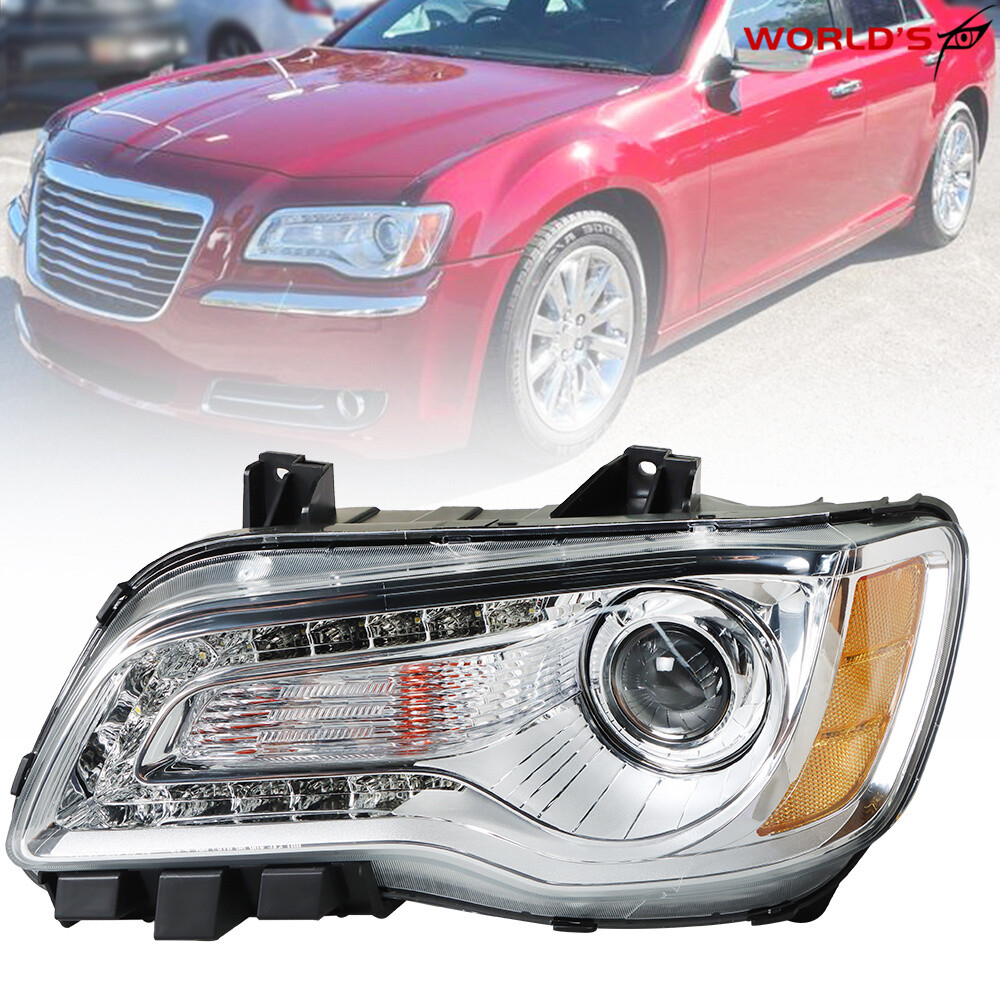 For Chrysler 300 2011-2014 Headlight Halogen Chrome Housing Driver Left Side