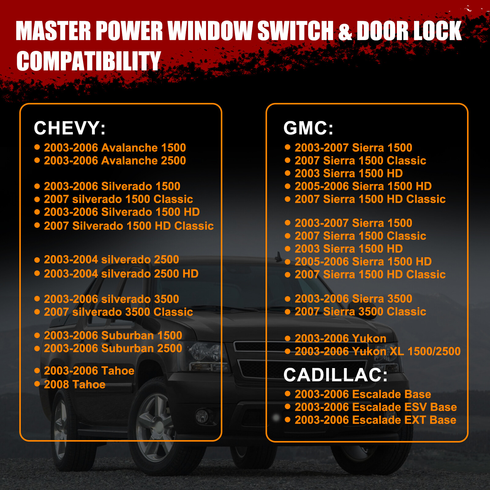 Front Driver Power Door Window Control Switch 15883323 For 2003-06 GMC Sierra US