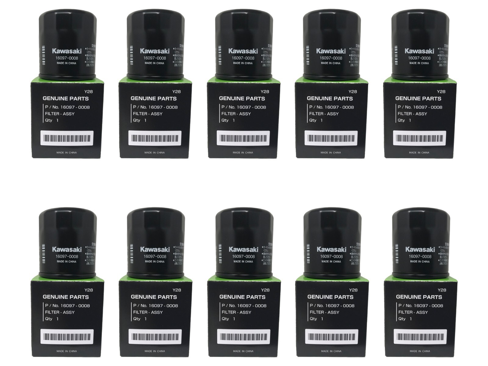 10 Pack Kawasaki OEM Oil Filter 16097-0008
