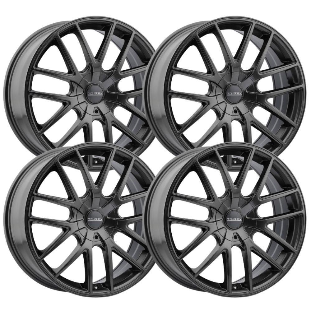 (Set-4) Touren TR60 19×8.5 5×108/5×114.3 40mm Matte Gunmetal Wheels Rims 19 Inch