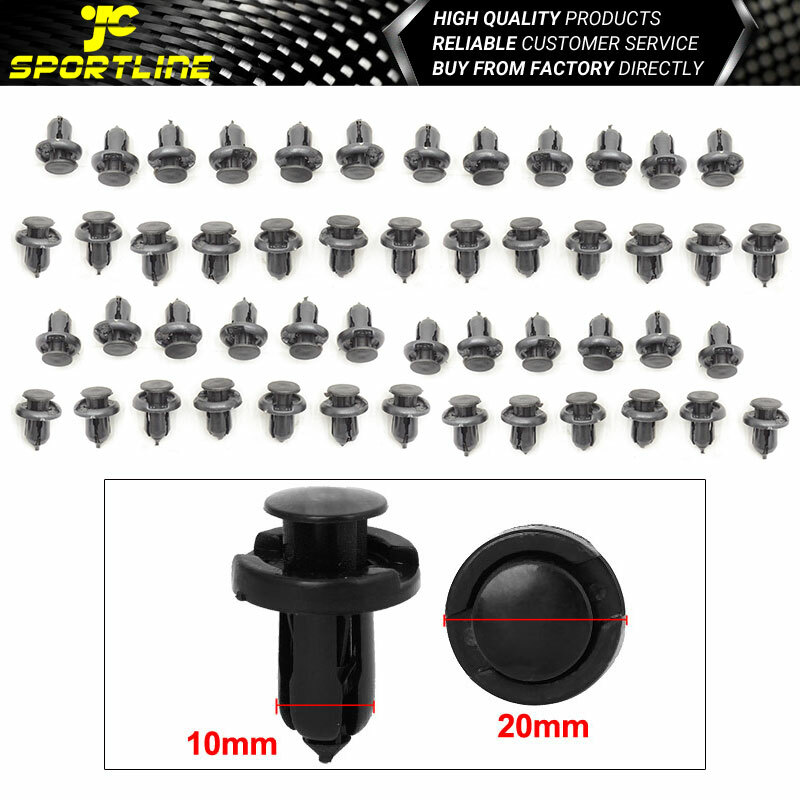 Fits Honda Acura 50pcs Plastic Nylon Rivet Fastener Bumper Clip Retainer Screw