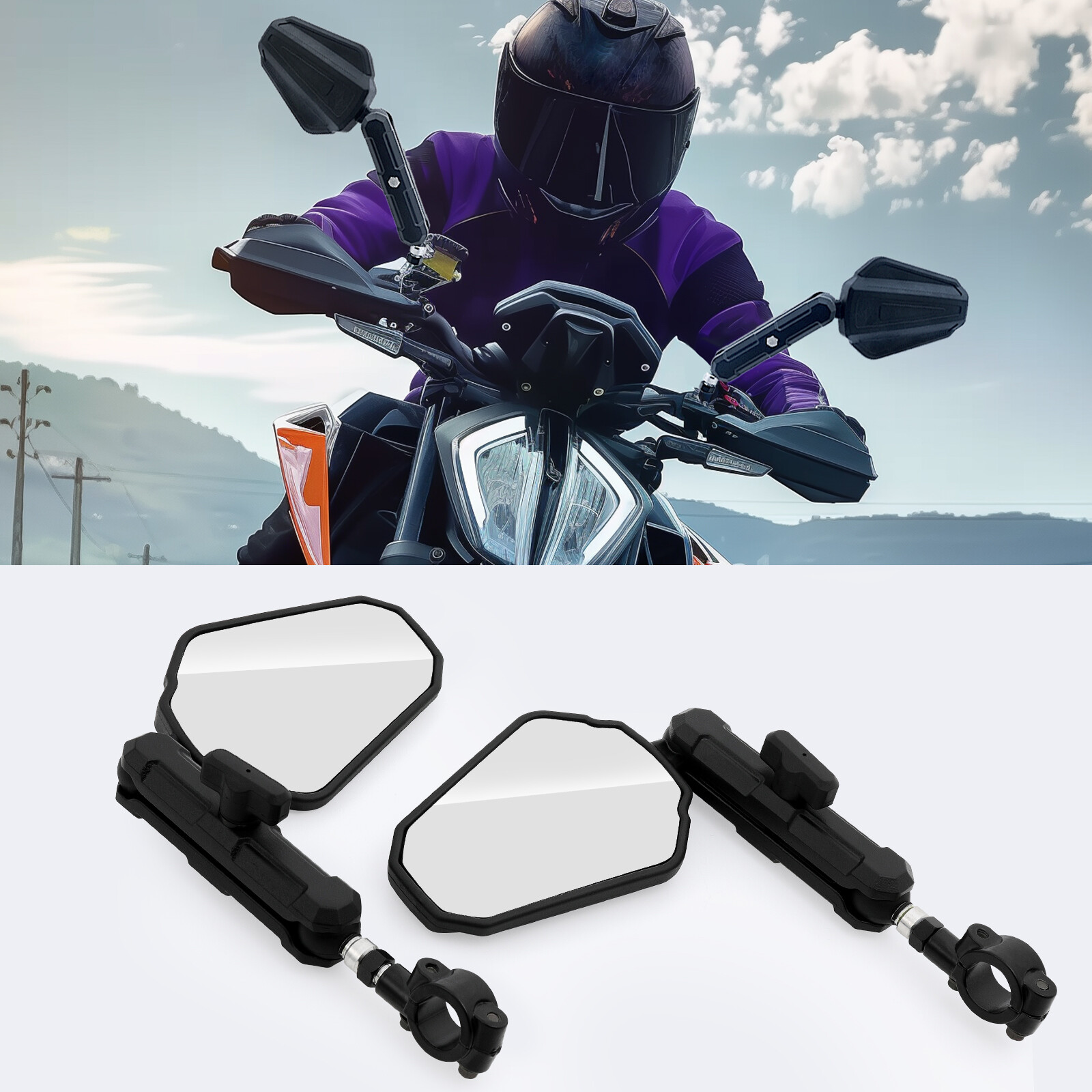360° Adjustable Side Mirrors Adventure Rearview For Triumph Tiger 1200 900 400