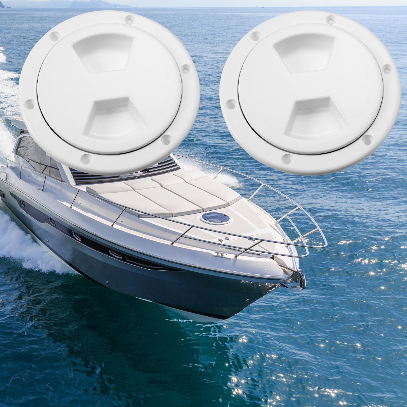 2pcs 4 Inch Boat Inspection Round Deck Plate Hatch Marine Inspection Hatch White