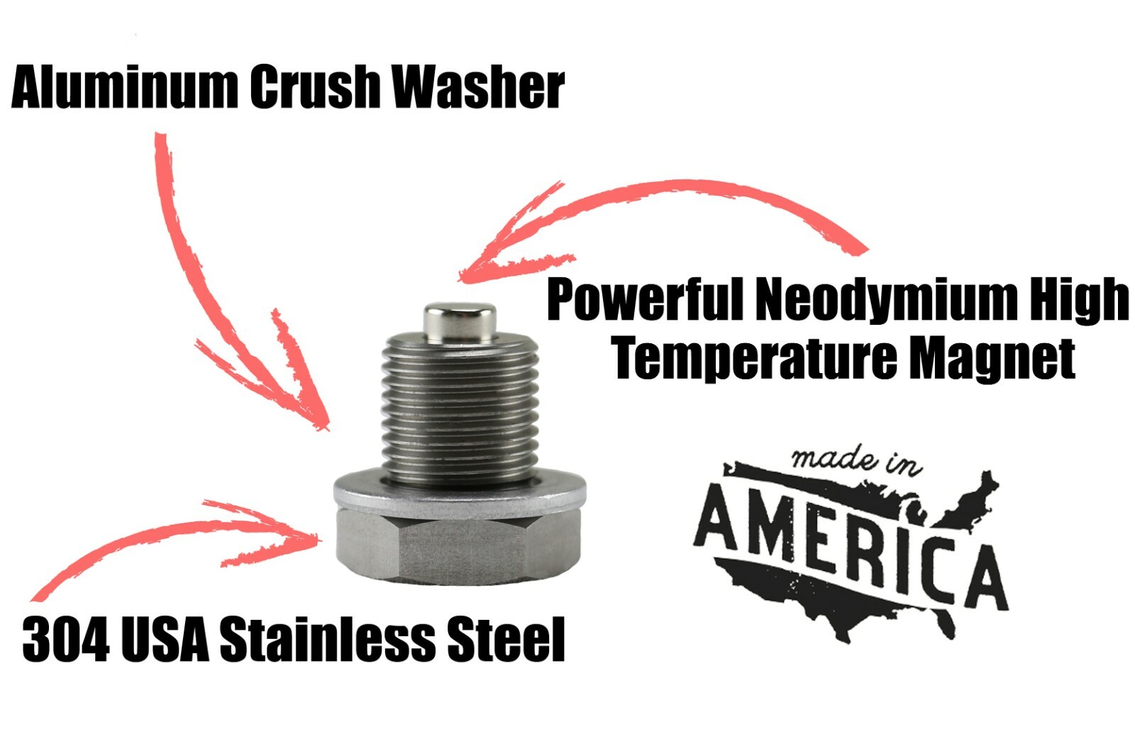 Stainless Steel Engine Oil Drain Plug with NEODYMIUM Magnet Suzuki Motorcycle