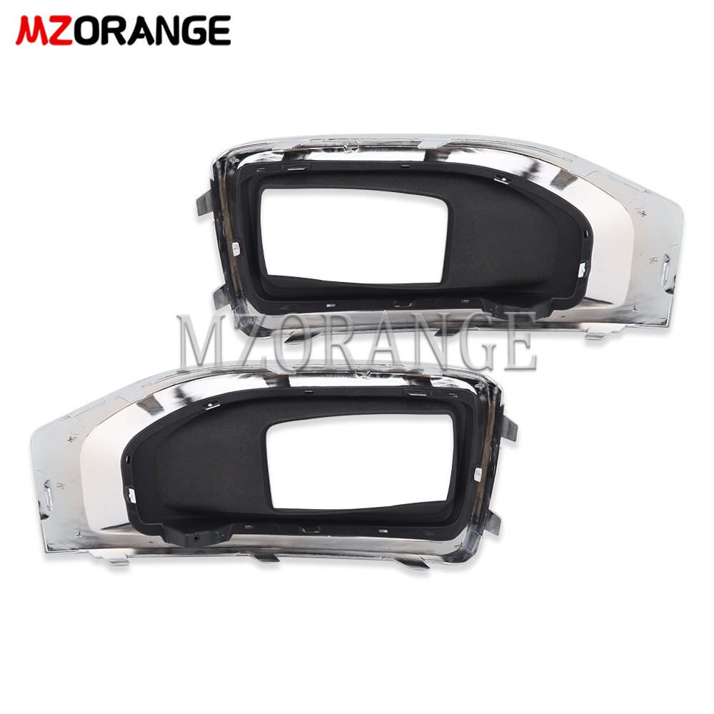 Pair Fog Light Lamp Cover Frame Bracket w/Chrome Trim For GMC Yukon XL 2015-2020