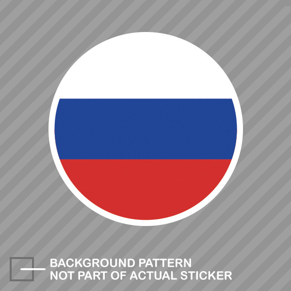 Round Russian Flag Sticker Decal Vinyl Russia Federation c