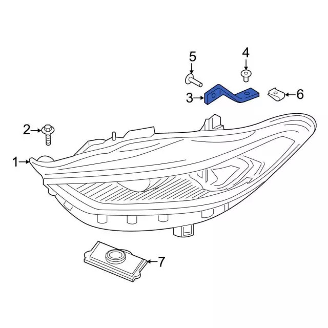 Genuine Ford Headlamp Assembly Mount Bracket HS7Z13A004B