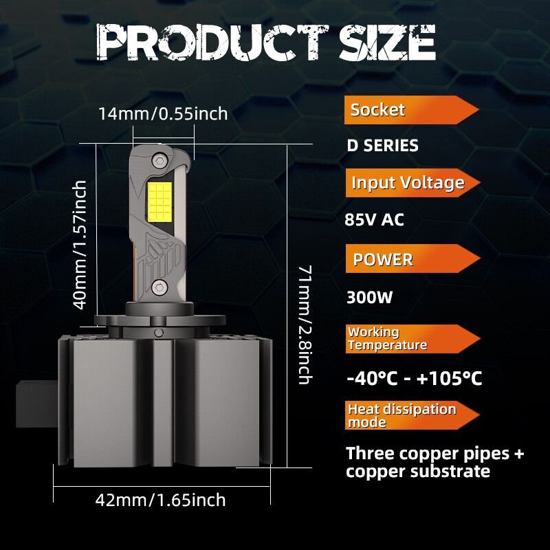 D1S D1R LED Headlight Bulb High Low Beam HID Xenon Conversion Kit 300W 60000LM