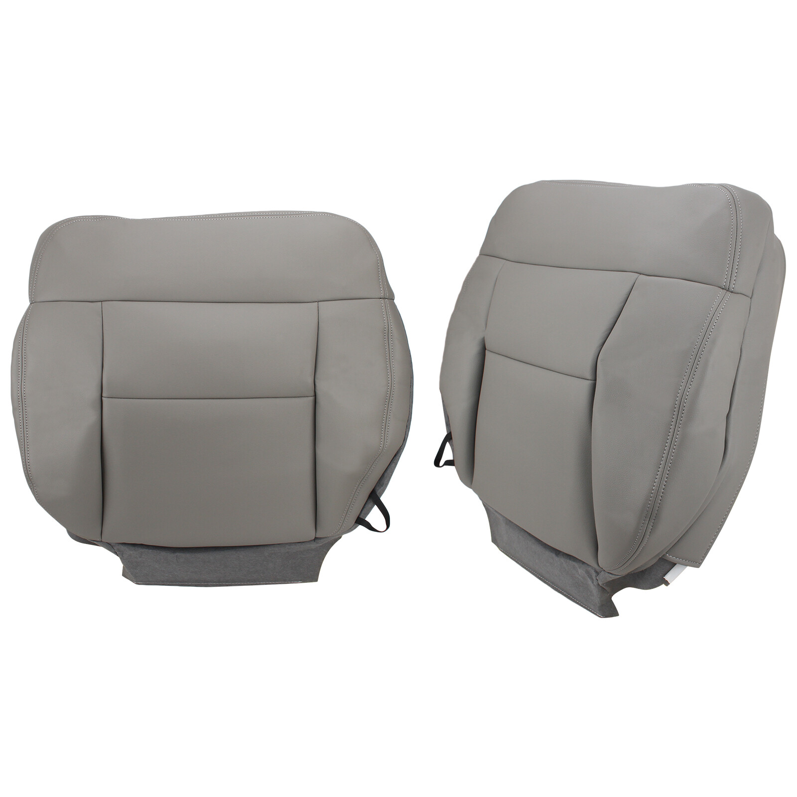 For 2004 To 2008 Ford F-150 Front Driver Passenger Bottom Seat Cover Gray Vinyl