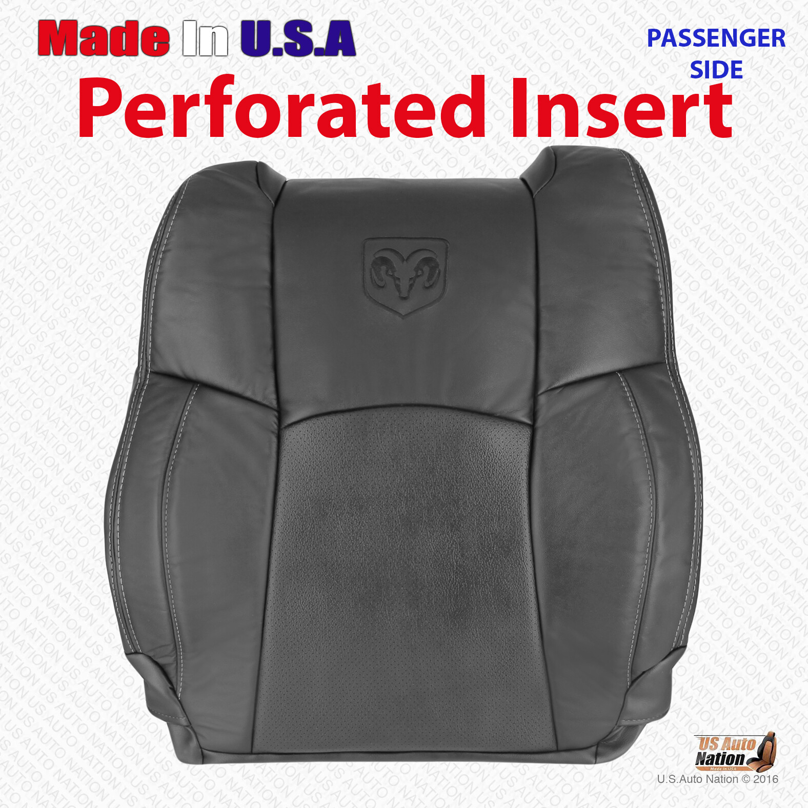 2013 2014 2015 2016 2017 2018 For Dodge Ram Passenger Top Leather Cover Blk