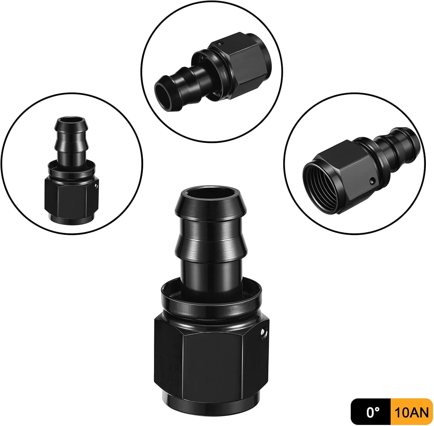 2PCS Straight Push on Lock Hose Fitting 6AN to 3/8″ barb Fitting For Fuel Line