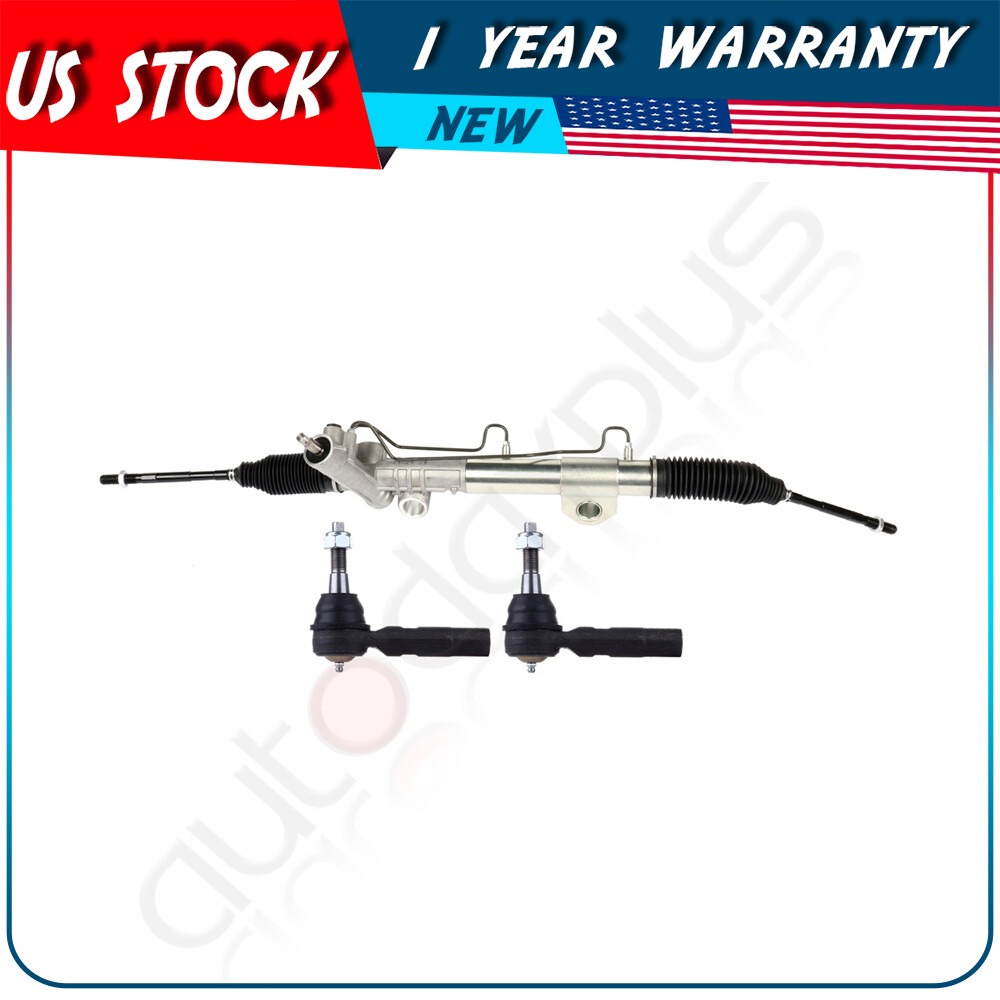 For Dodge Ram 1500 2002-2005 4Wd Power Steering Rack+2X Front Outer Tie Rods