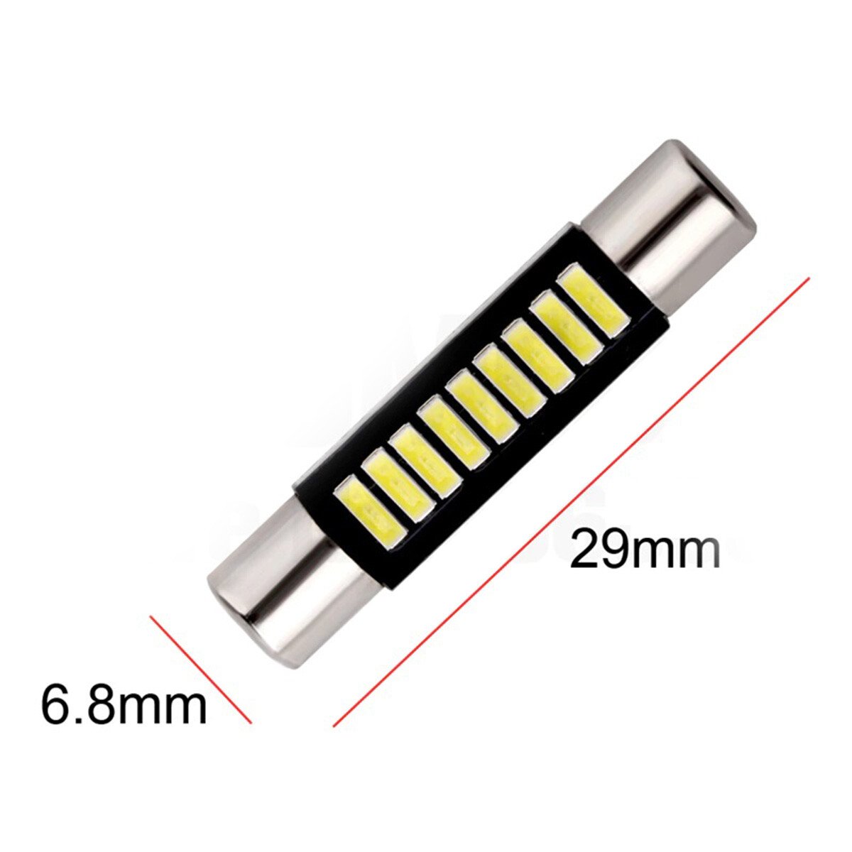 4x 29mm LED Vanity Mirror Light 6000K White Sun Visor Bulb 6612F 6614F for Honda