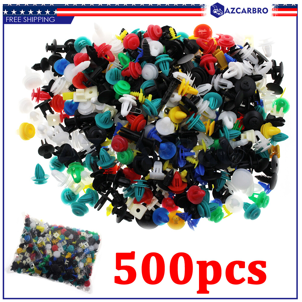 500 x Auto Car Mixed Fastener Clip Bumper Fender Trim Plastic Rivet Door Panel_