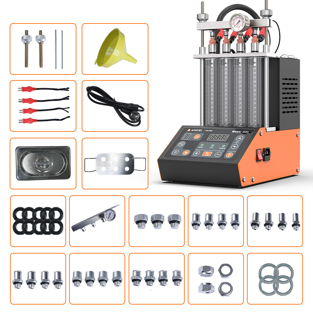 Ancel ANJ400 Fuel Injector Cleaner Ultrasonic Fuel Injectors Tester Machine Kit