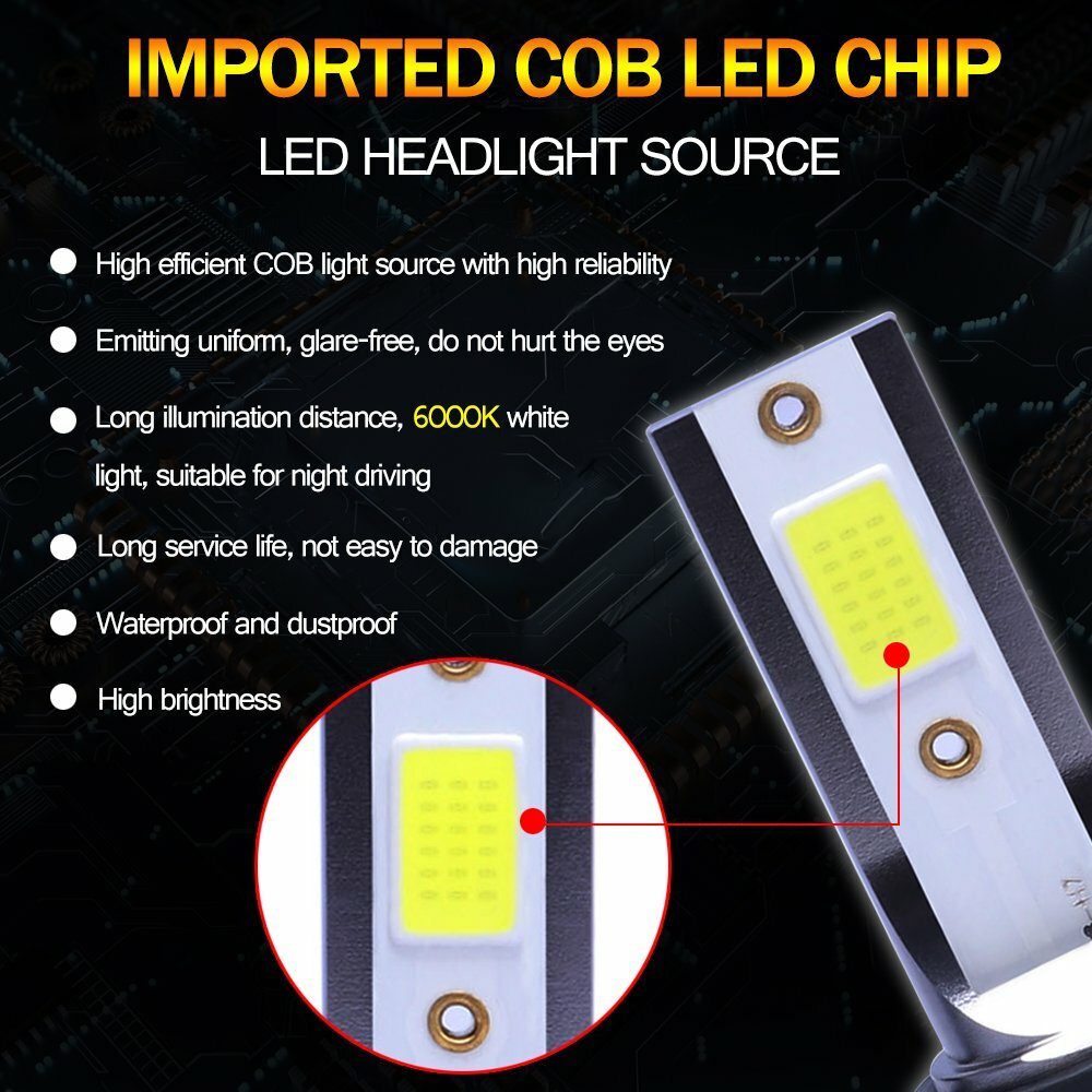 Mini LED Headlight Bulb Kit Low Beam Fog Light Lamp 9006 HB4 3000K Yellow 120W