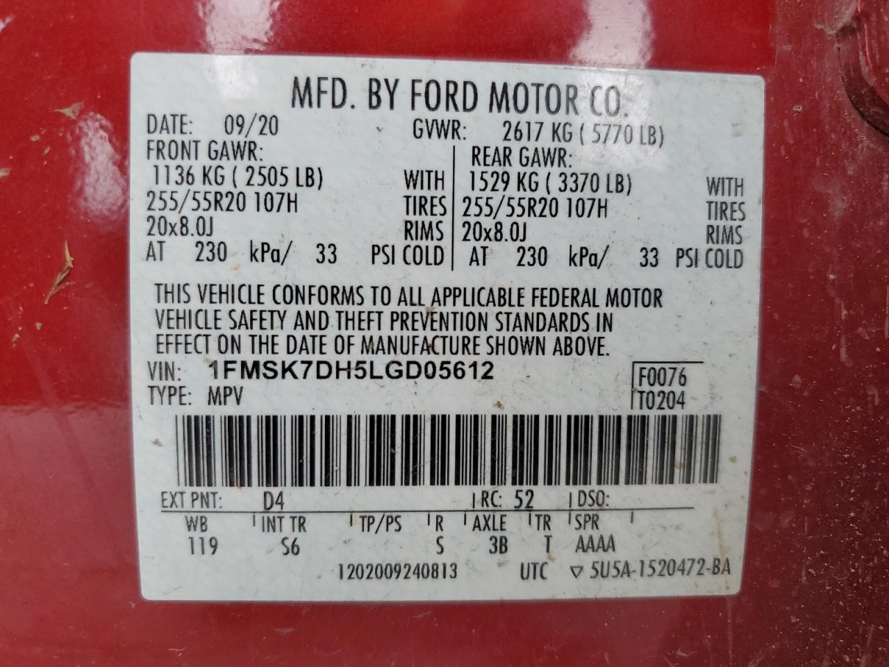Used Fuse Box Engine fits: 2020 Ford Explorer Base w/o police package w/o tow pa
