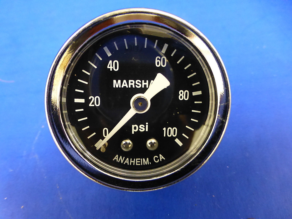 Marshall Gauge 0-100 psi Fuel Pressure Oil Pressure Gauge Black 1.5″ Diameter