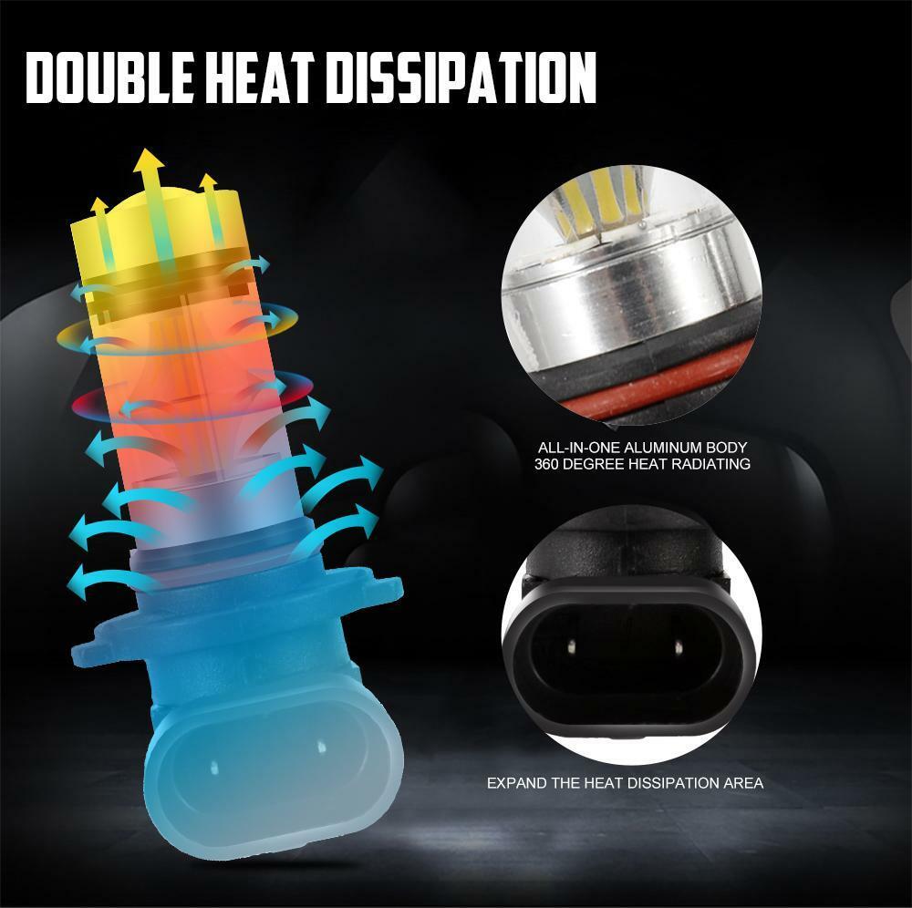 AUXBEAM 9005 9145 HB3 H10 9006 HB4 Car LED Fog Light Bulbs 900LM 6000K White 2x