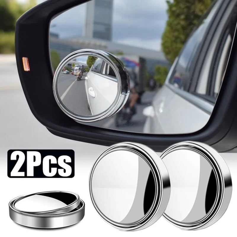 2PCS 360° Adjustable Blind Spot Mirror Wide Angle Convex Rear View Car Mirror
