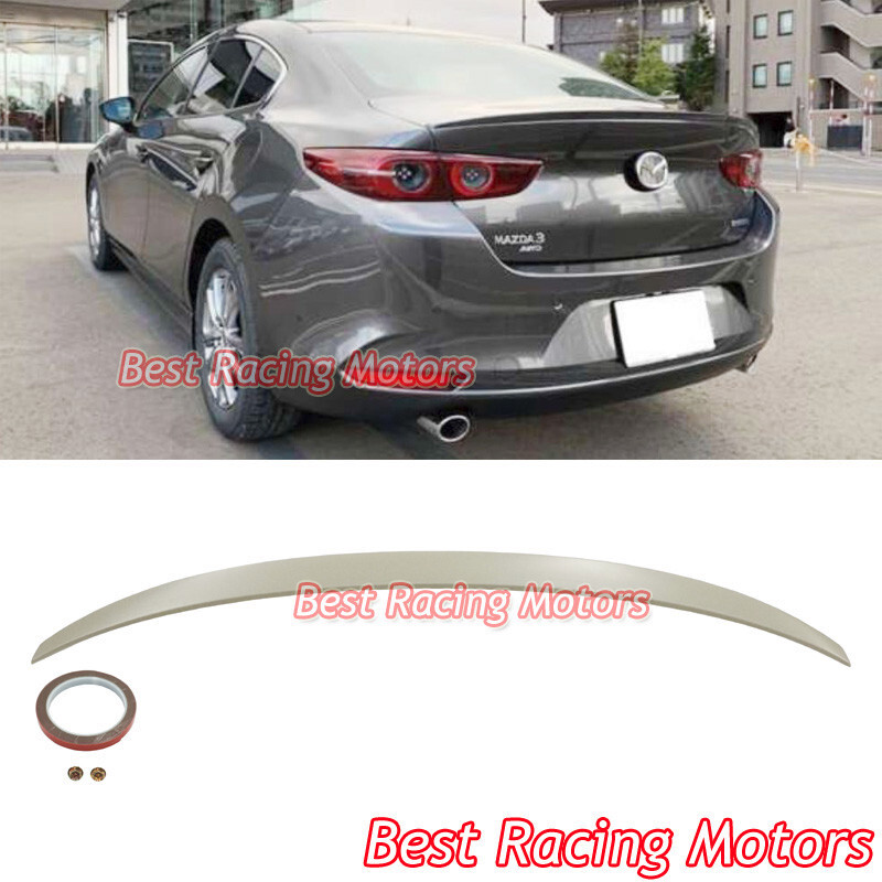 For 2019-2025 Mazda 3 4dr Sedan MS Style Rear Trunk Spoiler Wing (ABS)