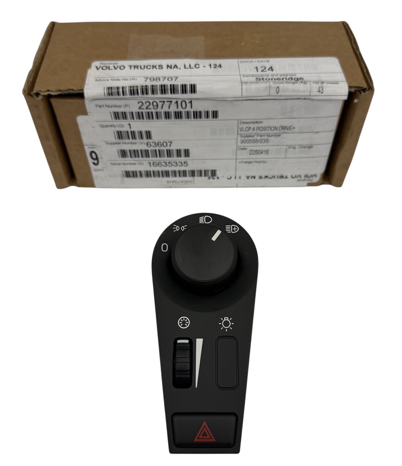 Volvo Truck Headlight/Fog Light Switch 22977101 NEW W/O BOX OEM PART BRAND NEW