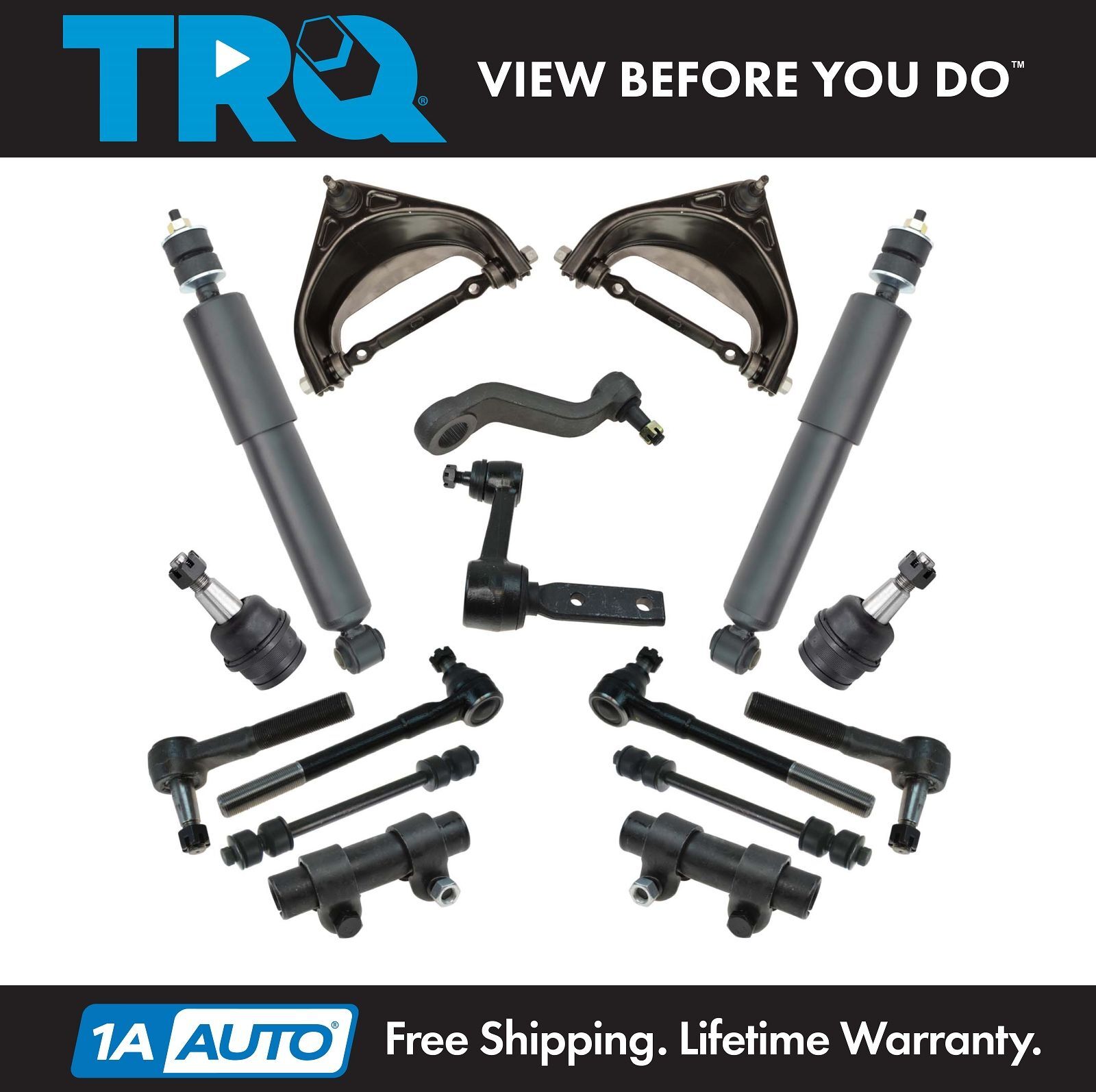 TRQ Front Control Arm Ball Joint Tie Rod Sway Link Steering Suspension Kit 16pc