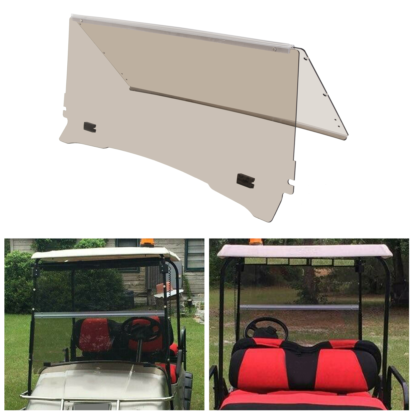 For 1994-2014 EZGO TXT Medalist Tinted Fold Down Golf Cart Windshield Windscreen